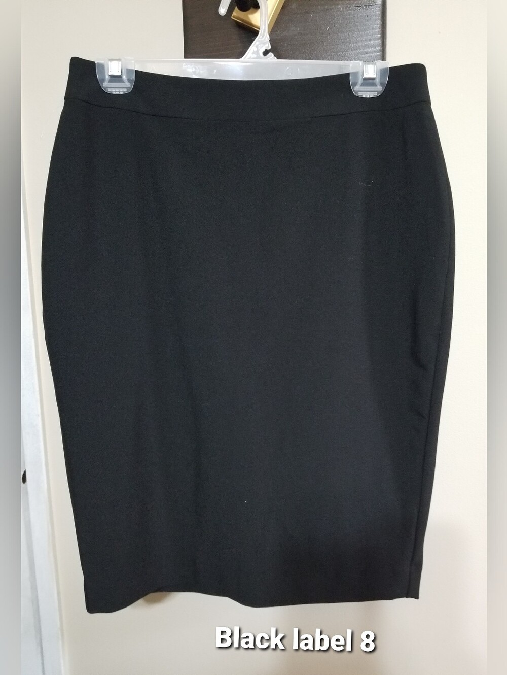 Black Label Skirt 8 Pencil Form-Fit Elegant Luxury Office Knee Formal Black